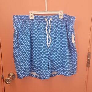 NWT Wave Zone Men's Size XL Volley Board Shorts Swim Trunks Blue Sailboats